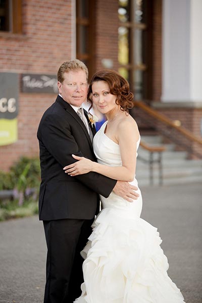 Couple holding each other