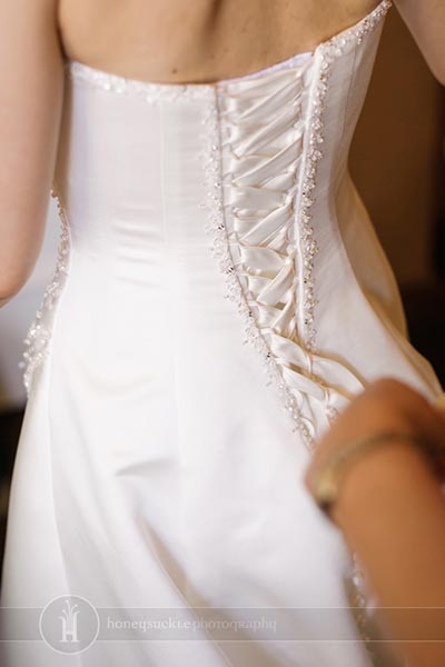 back of bride's wedding dress