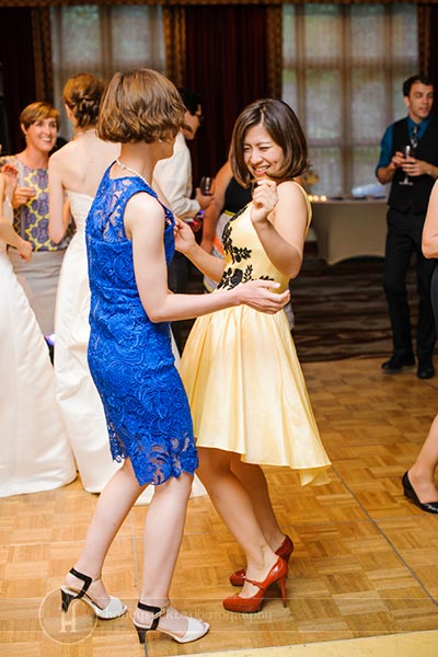 guests dancing at wedding reception