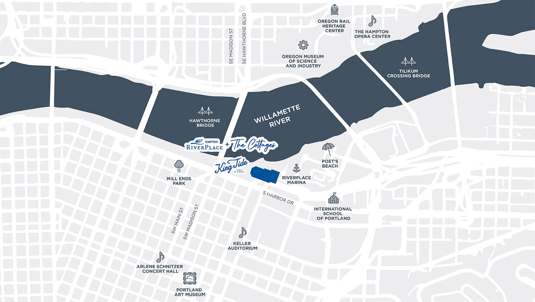 Kimpton RiverPlace Hotel area map